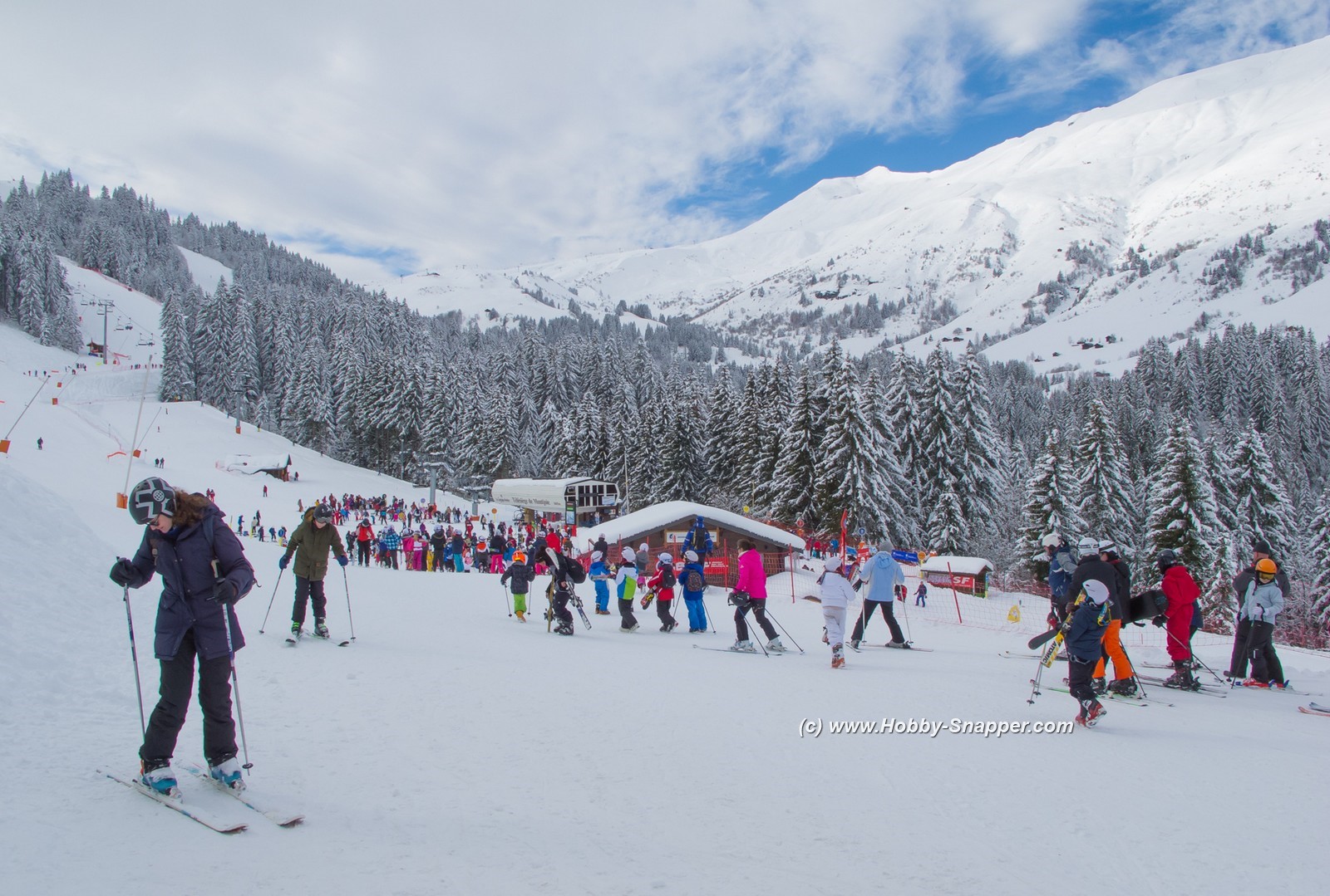 Lots of children learning to ski Etape ski station 