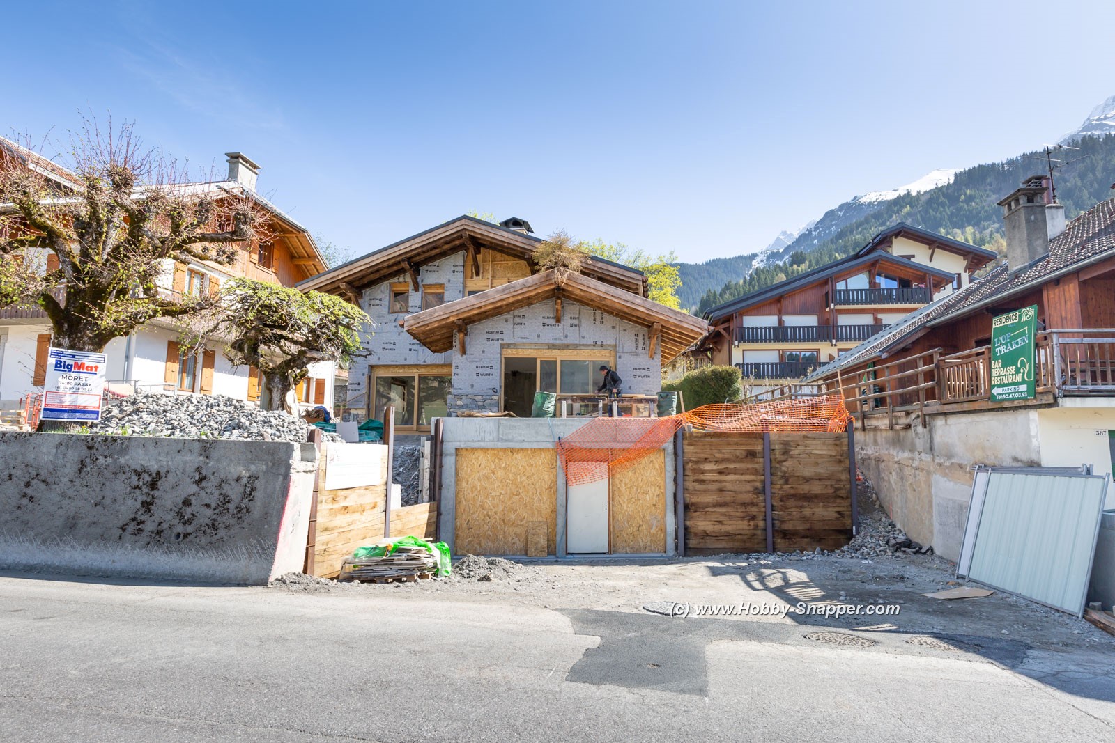 New chalet being built beside L'op Traken restaurant  